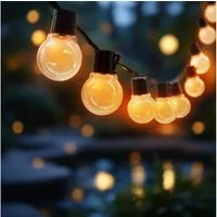 Spetebo LED-Lichterkette LED Solar Lichterkette mit 24 Glühbirnen - 460 cm, 24-flammig, inklusive Klemmvorrichtung