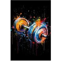 MuchoWow Poster Graffiti - Sport - Fitness - Kurzhantel - Fitnessstudio, (1 St), Poster ohne Rahmen, Wandbild, Wandposter, 20x30 cm