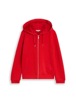 Tom Tailor - Hoodie Sweatjacke aus Scuba mid scarlet red - Gr. - XXL