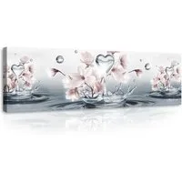 Wallarena Leinwandbild Blumen Abstrakt Modern Wohnzimmer Mehrfarbig 80x80 cm, Blumen, 80 x 80 cm