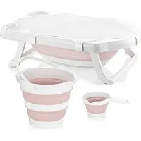 Uzman Babybadewanne Baby Badewanne faltbar mit Liegenetz 4 teilig Baby Wanne