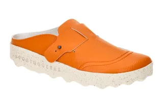 Asportuguesas 18213 Damen Clogs orange Synthetik Eco Leather bequem - runde Form