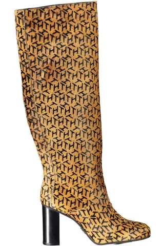 Th Monogram Kalbsfell Stiefel Knielang