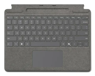 Microsoft Surface Pro Keyboard mit Copilot-Taste und Stiftaufbewahrung (ohne Stift) | 8xb-00190 | Platin - DE