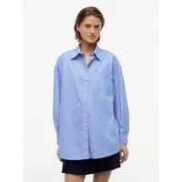 Tommy Jeans Hemdbluse TJW OVS ESSENTIAL SHIRT EXT Baumwolle, Brusttasche mit Flag
