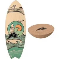 F2 Balanceboard F2 Set Balance Board Surfer 87x32cm mit Kork Halbkugel