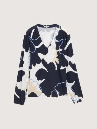 Tom Tailor - Shirt mit Blumenmuster big floral shapes design - Gr. - S