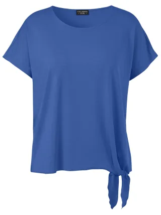 VIA APPIA DUE - T-Shirt Rundhals 1/2 Arm Knoten taubenblau - Gr. - 48