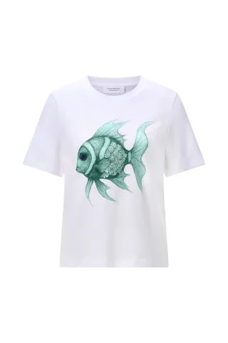 Rich & Royal - Elegant Fit T-Shirt Fish white - Gr. - M