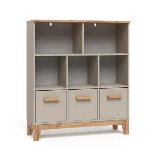 VitaliSpa Kinderregal, Kaschmir, Eiche Artisan, Holzwerkstoff, 8 Fächer, Rechteckig, 98.4x113.4x32.6 cm, Kinder- & Jugendzimmer, Kindermöbel, Kinderregale