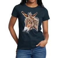 Spreadshirt T-Shirt Esel Profil Kopf Aquarell Frauen T-Shirt (1-tlg)