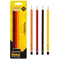Idena Bleistift Idena Bleistifte H/HB/B/2H schwarz/rot/orange/gelb 4 Stück Blister