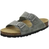 AFS-Schuhe 210066 Zweischnaller Pantolette für Damen mit Fußbett, bequeme Sandalen aus Leder