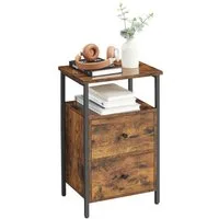 VASAGLE Nachttisch (1-St), mit 2 Schubladen, Industrie-Design, 38 x 28 x 60cm
