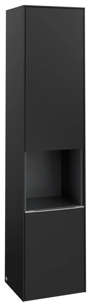 Villeroy & Boch Subway 3.0 Hochschrank, 2 Türen, 400 x 1710 x 346,5 mm, Volcano Black / Volcano Blac C58800VL