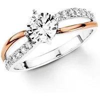 Amor Silberring Schmuck Geschenk, Fingerring Verlobung, mit Zirkonia (synth)