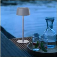 OTTO home LED Außen-Tischleuchte Oddny Tischleuchte mit Solar u. Akku, mehrere Helligkeitsstufen, LED fest integriert, Warmweiß, LED Solar, Tischlampe, 3000 K, dimmbar, USB ladbar, Indoor & Outdoor