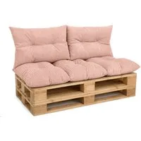 Amilian Palettenkissen Palettenauflagen Set 3-tlg., 120x80 cm + 2x 40x60 cm, für Palettenmöbel, Balkon, Terrasse und Wohnbereich