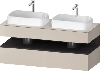 Duravit Qatego Konsolenwaschtischunterbau wandhängend Taupe Matt 1400x550x600 mm - QA4767080910000 QA4767080910000
