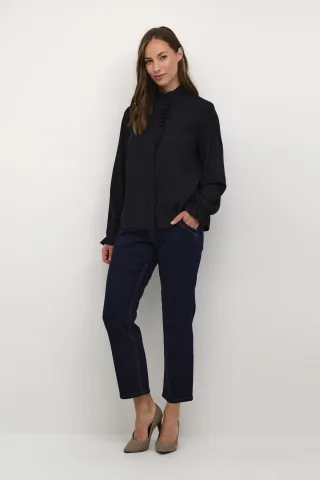 Langarm - Hemd Straight fit black