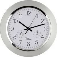 EUROTIME Wanduhr Funk-Wanduhr mit Thermo- / Hygrometer 56004