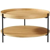 NJLyuhome Couchtisch Coffeetable, Wohnzimmertisch - Moderner runder Tisch mit 2 Ebenen (1-St), MDF-Echtholz-Furnier, 69 x 38 cm