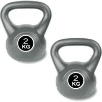 HAC24 Kettlebell Kugelhantel Schwunghantel Rundgewicht Fitness Kugelgewicht, 2kg Grau