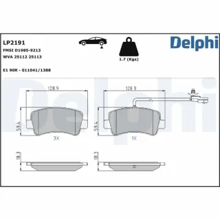 Delphi Bremsbel?ge hinten LP2191 Nissan Interstar Nv400 Opel Movano Renault Master