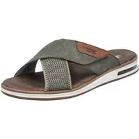 Rieker Pantolette, Sommerschuh, Strandschuh, Schlappen, Hausschuh mit Klettverschluss