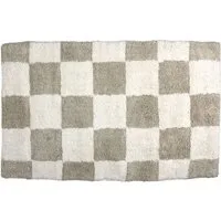 Kersten BV Badematte Kersten Badematte CHECKER taupe creme, 50x80cm, Höhe 1,5 mm, 100% Baumwolle