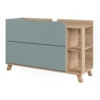 Vicco Waschbeckenunterschrank Karen, Sonoma/Blau, 100 x 65 cm mit 2 Schubladen (1-St)