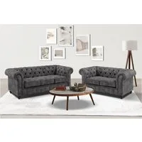 Home affaire Sitzgruppe Chesterfield, (2-tlg), hochwertige Knopfheftung, bestehend aus 2- und 3-Sitzer