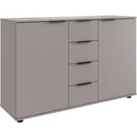 Wimex Kombikommode Tilburg, Sideboard 130x41x83cm, Made in Germany, schwarze Metallgriffen, Stauraum hinter 2 Türenund in 4 Schubladen