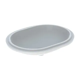 Geberit VariForm Unterbauwaschtisch 500759002 61x46cm, ohne Hahnloch, Überlauf, elliptisch, weiß KeraTect