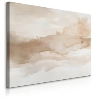 Muralo Leinwandbild, Beige, Braun, Textil, Kiefer, Abstrakt, Rechteckig, 90x60 cm, einfache und schnelle Anbringung, Bilder und Zubehör, Wandbilder, Leinwandbilder