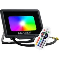 LUXULA LED Wandstrahler RGB Farbwechsel Fluter, LED fest integriert, 10W Außenstrahler mit Fernbedienung