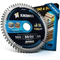 Amboss Werkzeuge Kreissägeblatt HM Kreissägeblatt - 190 x 1.5/1.0 x 30 Z60 TF