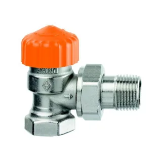 Heimeier Eclipse Thermostat-Ventilunterteil 3461-03.000 Rp 3/4xR 3/4, Eck, Messing vernickelt, verkürzt