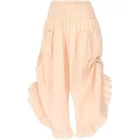 Guru-Shop Relaxhose Weite Hose mit Rüschen aus Baumwolle, Boho Hose.. alternative Bekleidung