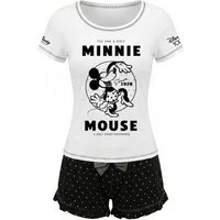 Disney Schlafanzug Disney Minnie Maus Damen-Pyjama Set Kurzarm Shirt & Shorts S–XL 100% Baumwolle