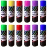 HAC24 Kreidespray 12er Set Sprühkreide Set Kreide Markierungsspray Sprüh Kreidefarbe, 175 ml je Dose 6 Farben