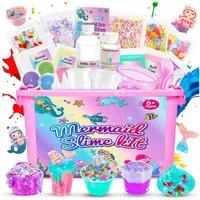 Wootoy Kreativset Experimentierkasten Schleim Bastelset Galaxy Einhorn DIY Slime Kit, (mit Glitzer Perlen und Zubehör zum Kreativen Gestalten, 1-tlg., Schleim-Bastelset in zwei Themenwelten: Galaxie oder Einhorn), Fördert Kreativität Feinmotorik und 