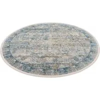 OCI DIE TEPPICHMARKE Teppich BESTSELLER TADI, rund, Höhe: 8 mm, Glanz Viskose, mit Fransen, Hoch Tief Struktur, Vintage, Wohnzimmer