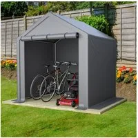 BBWL Gerätehaus 190x170x200 cm aus Metall, wasserdichte Fahrradgarage mit Rolltor, BxT: 190x170 cm, Geräteschuppen für Garten, Terrasse & Lagerung