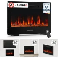 KAMINIO Elektrokamin MARLON, 3in1 Kamin: Elektrischer Stand-, Wand- und Einbaukamin, Heizung 1800W