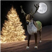 Funny Fashion Weihnachtsfigur Animiertes Weihnachts-Rentier mit Sound & Bewegung – Deko 122cm