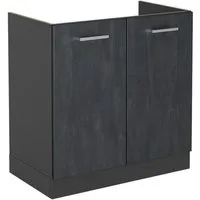 Vicco Unterschrank R-Line, Schwarz Beton/Anthrazit, 80 cm ohne Arbeitsplatte (1-St)