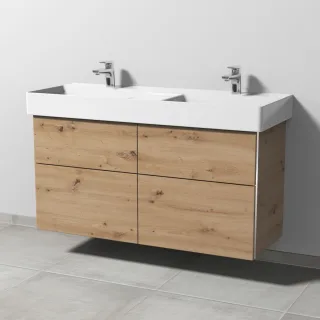 Sanipa 3way Waschtischunterbau zu Duravit Dura Square Waschtisch mit 4 Auszügen, Eiche Natural-Touch BR42285