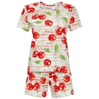 Ringella Shorty - Kurzpyjama mit Kirschen-Dessin (2 tlg) 100% Baumwolle