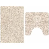 vidaXL Badematte Anti-Rutsch Badematten-Set 2 stk. Creme 50 x 50 cm PP, Höhe 0.2 mm, Polypropylen